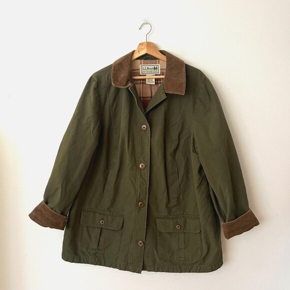 L.L. Bean Jackets & Blazers - L.L. Bean Adirondack Flannel Lined Barn Coat Loden Green Women's Plus Size 2X
